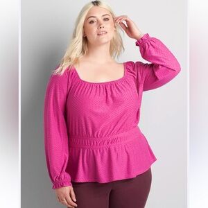 Lane Bryant Textured Peplum babydoll 14/16